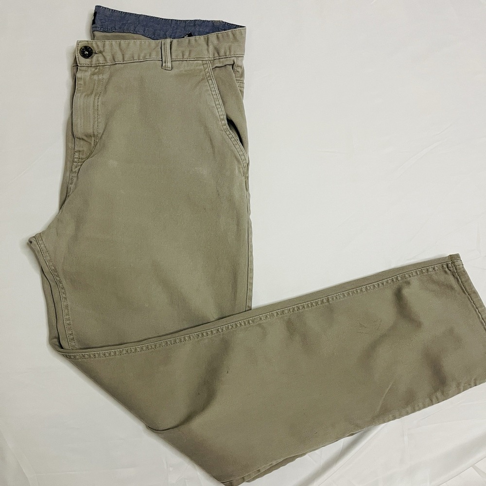 Zoo York Men's Stretch Chino Pants 38x29 Khaki Beige Flat Front Cotton Spandex